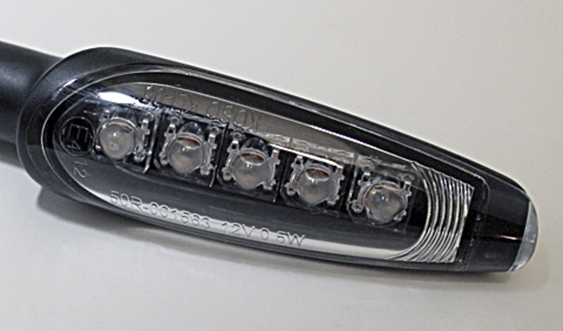 KOSO Unlimited LED Indicator Body Black / Lens Clear (1pc), Front & Rear
