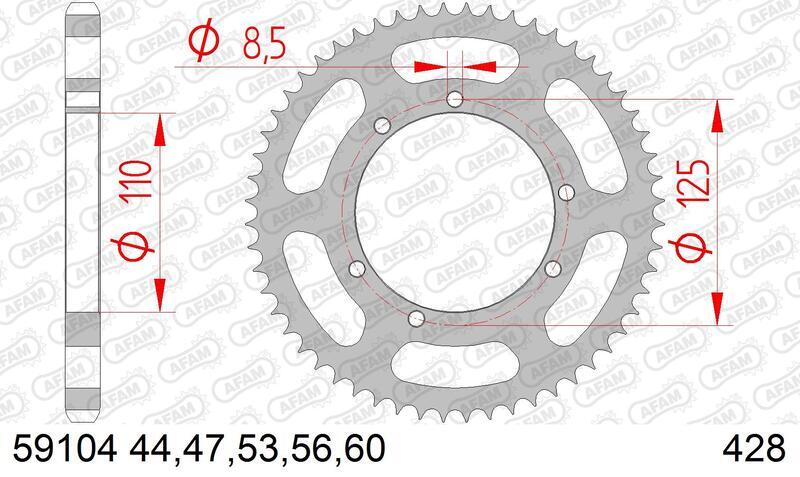 AFAM Chain Kit 428R1 12/60 Standard - Standard Rear Sprocket