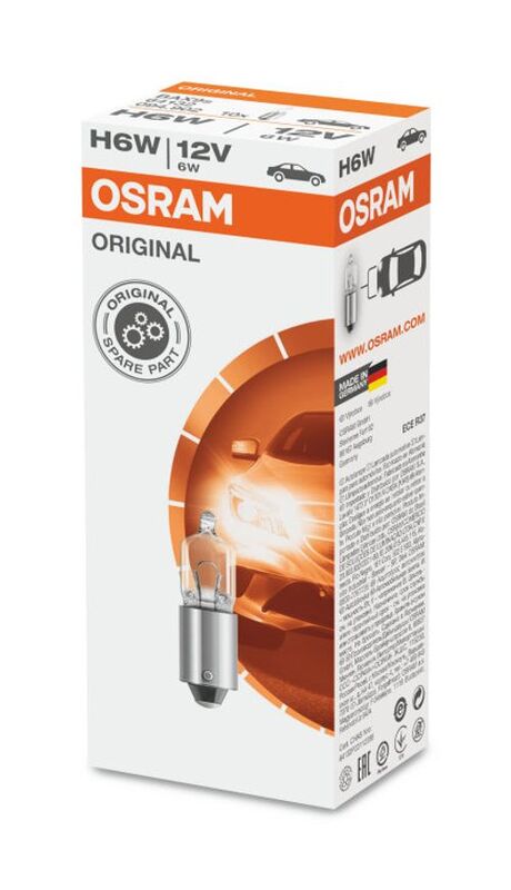 OSRAM Original Line H6W Light Bulbs 12V 6W - x10