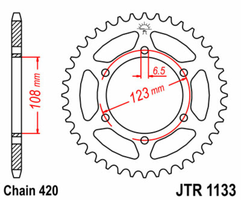 JT/JT Chain Kit 420HDR 11/53 Standard - Standard Rear Sprocket 1133