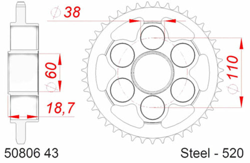 AFAM Chain Kit 520XHR2 14/45 Super-Reinforced - Standard Rear Sprocket