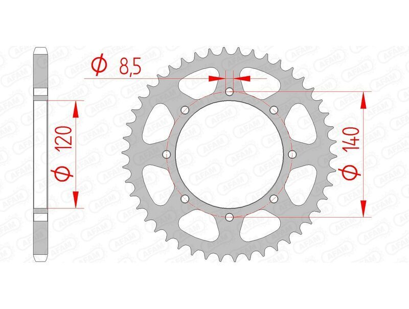 AFAM Chain Kit 520XMR3 14/48 Standard - Standard Rear Sprocket