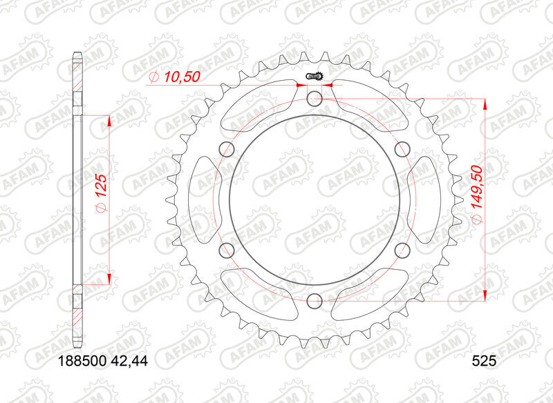 AFAM Chain Kit 525XMR3 14/44 Super-Reinforced - Standard Rear Sprocket