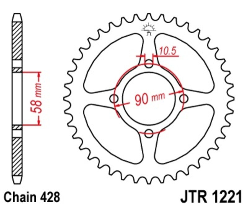 JT/JT Chain Kit 428HDR 15/45 Standard - Standard Rear Sprocket