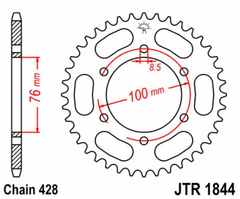 JT/JT Chain Kit 428HDR 15/52 Standard - Standard Rear Sprocket