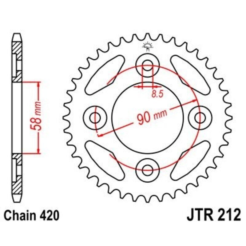 JT/JT Chain Kit 520HDR 14/37 Standard - Standard Rear Sprocket