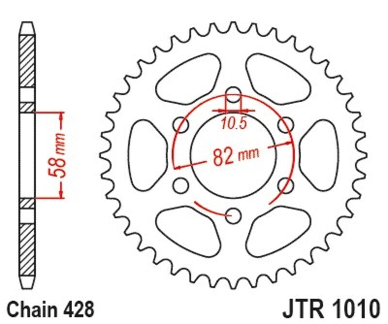 JT/JT Chain Kit 428HDR 15/37 Standard - Standard Rear Sprocket