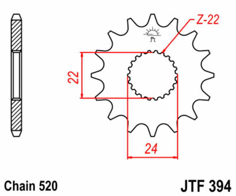 JT/JT Chain Kit 520HDS 15/45 Standard - Standard Rear Sprocket