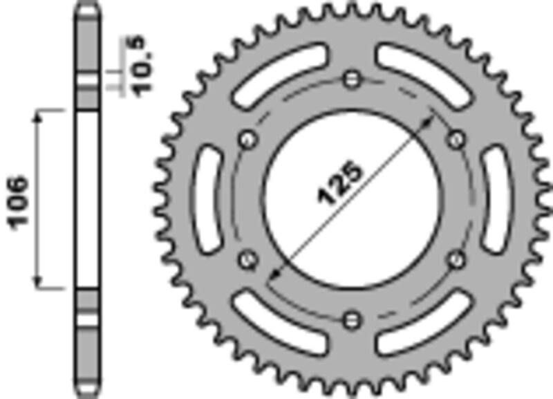 EK/PBR Chain kit 520 SRX2 - 15/51-120 - Steel Standard Rear Sprocket