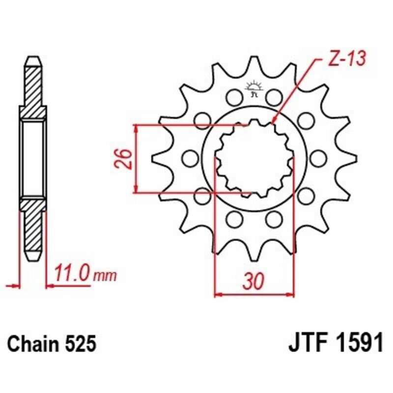 EK/JT Chain Kit 525ZVX3 16/45/120 - Standard Rear Sprocket