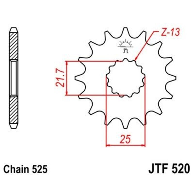 EK/JT Chain Kit 520SRX2 17/47 - Standard Rear Sprocket