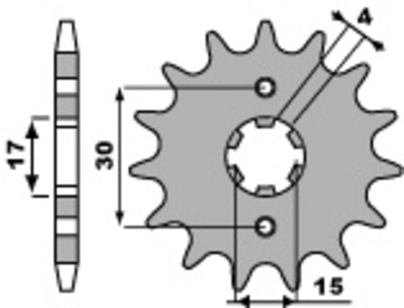 EK/PBR Chain Kit 420DEH 15/38/110 - Steel Standard Rear Sprocket