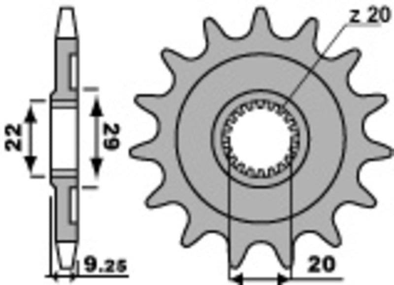 EK/PBR Chain kit 520 M3 - 13/51-116 - Steel Standard Rear Sprocket