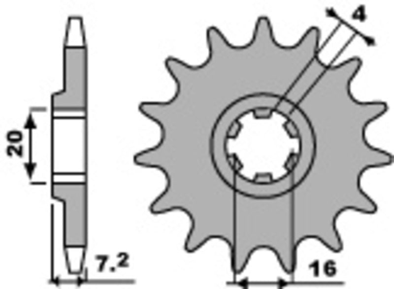 EK/PBR Chain kit 420 SR - 12/51-124 - Steel Standard Rear Sprocket