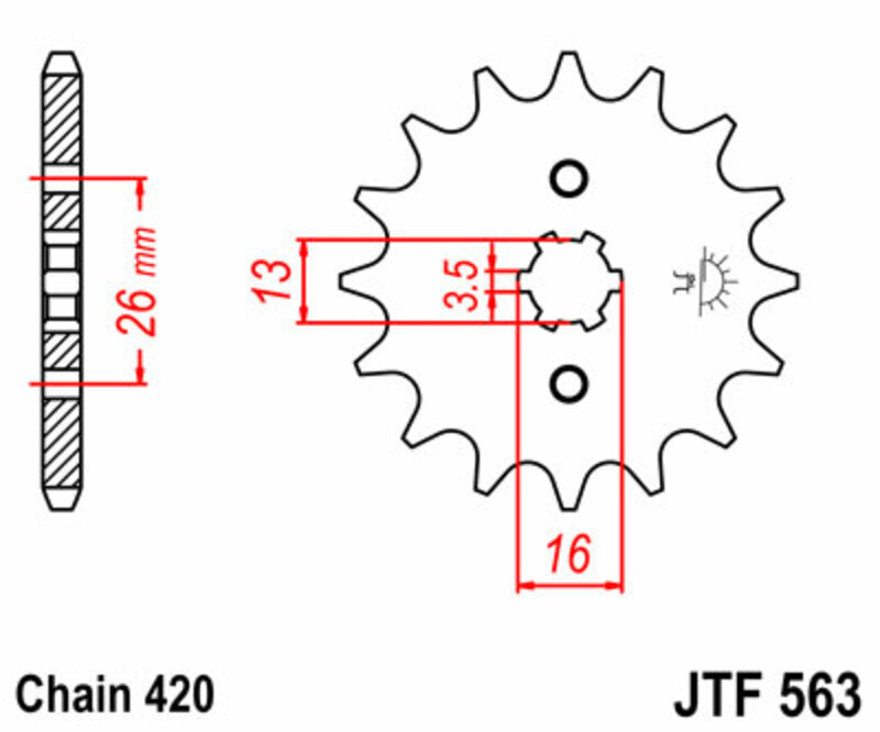 JT Chain kit 420 HDR - 12/46-120 - Steel Standard Rear Sprocket