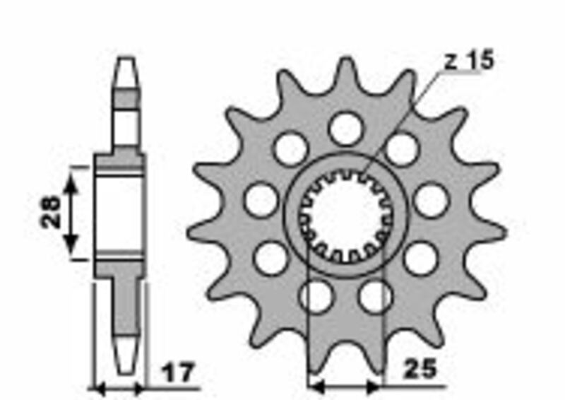 EK/PBR Chain kit 520 ZVX3 - 16/41-116 - Steel Standard Rear Sprocket