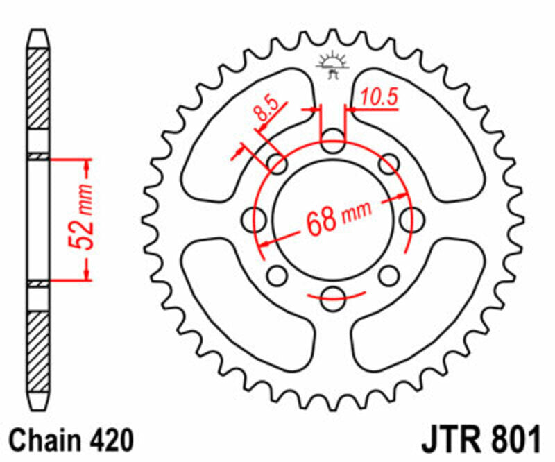 JT Chain kit 420 HDR - 15/43-120 - Steel Standard Rear Sprocket