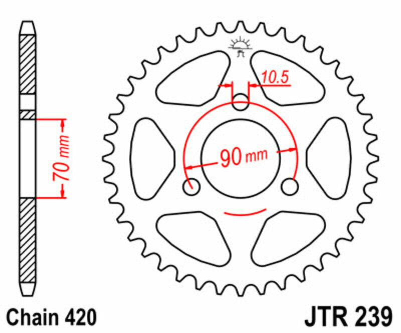 JT Chain kit 420 HDR - 14/42-122 - Steel Standard Rear Sprocket
