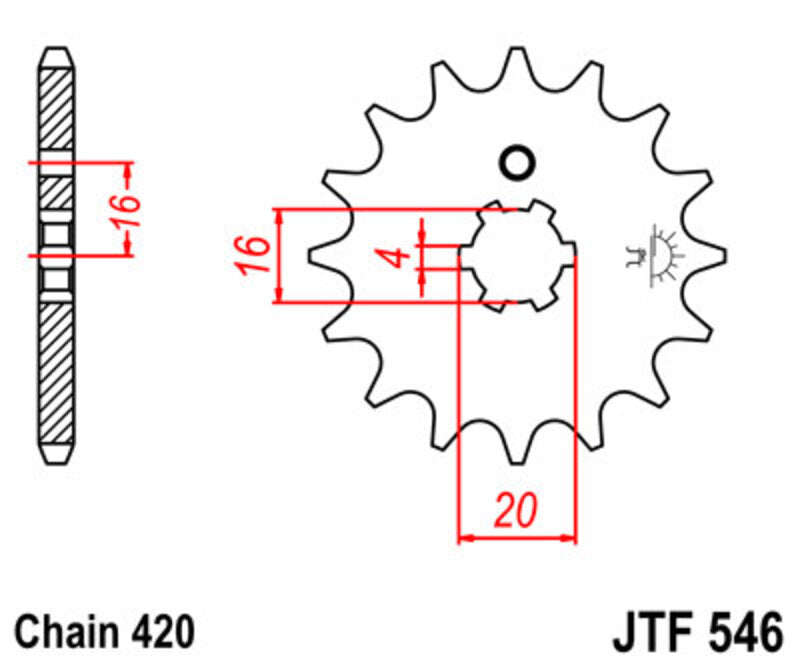 JT Chain kit 420 HDR - 14/32-96 - Steel Standard Rear Sprocket