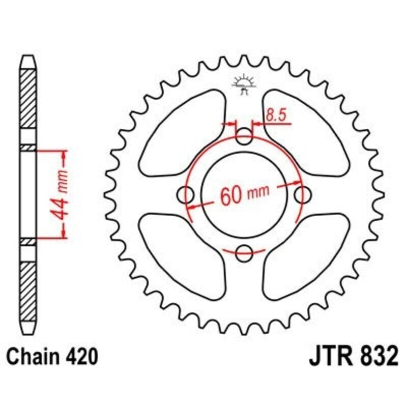 JT Chain kit 420 HDR - 12/45-106 - Steel Standard Rear Sprocket