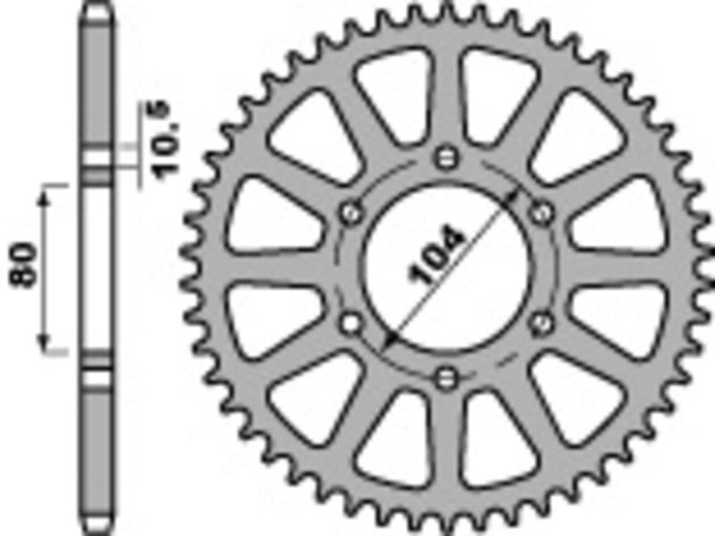 EK/PBR Chain kit 520 SRX2 - 15/45-114 - Steel Standard Rear Sprocket