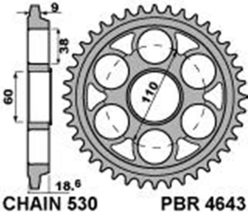 EK/PBR Chain kit 530 ZVX3 - 15/40-108 - Steel Reinforced Rear Sprocket