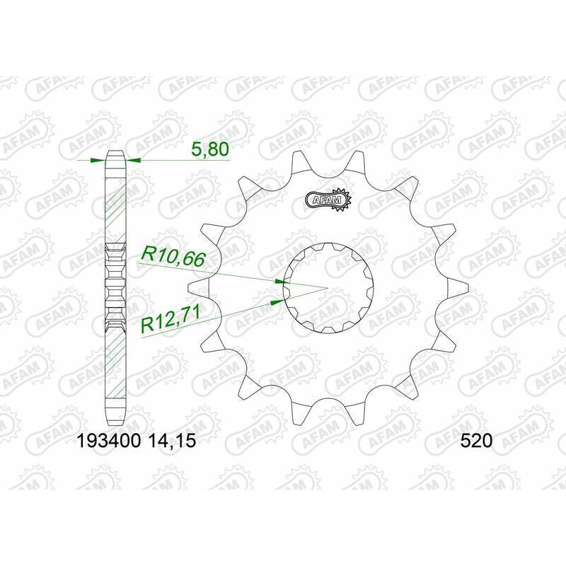 AFAM Chain kit 520 XSR - 15/48-114 - Steel Standard Rear Sprocket