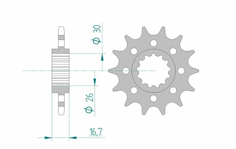 AFAM Chain kit 520 XSR - 16/44-108 - Alu Standard Rear Sprocket