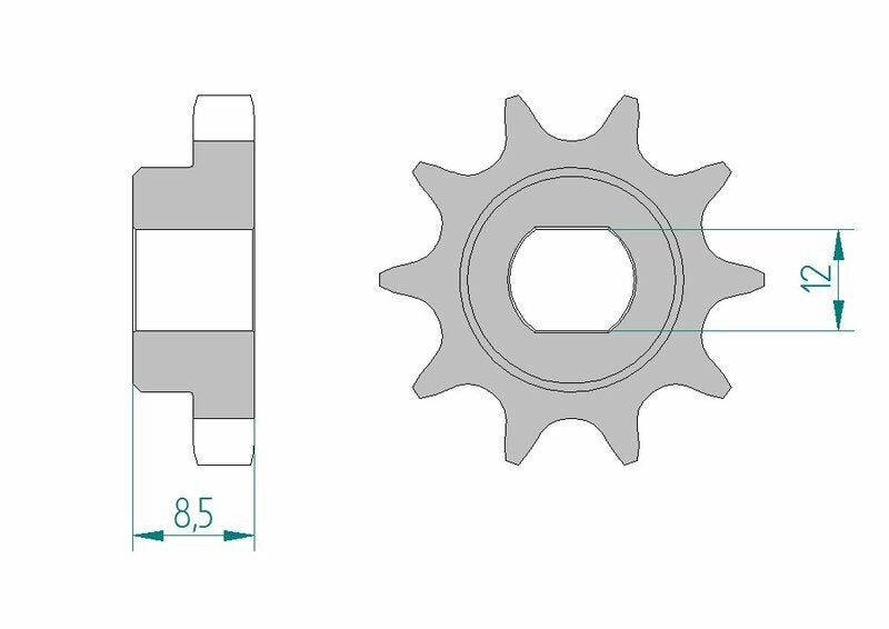 AFAM Chain kit 415 F - 10/40-102 - Alu Standard Rear Sprocket