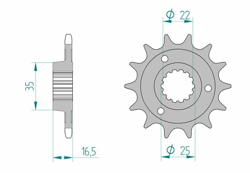 AFAM Chain kit 525 XHR3 - 15/38-102 - Alu Standard Rear Sprocket