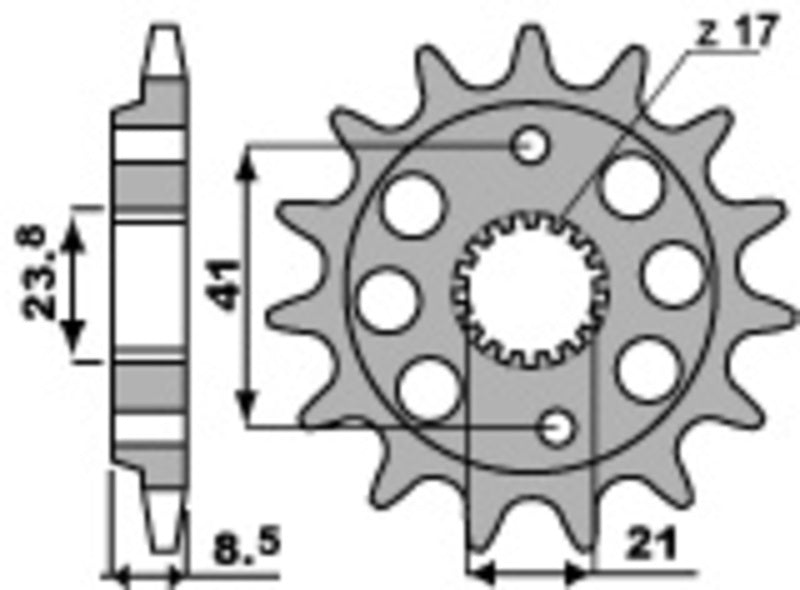 EK/PBR Chain kit 520 SRX2 - 15/45-108 - Steel Standard Rear Sprocket