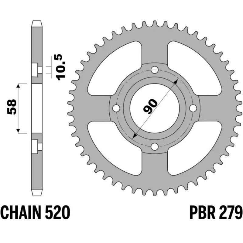 EK/PBR Chain kit 520 SRX2 - 13/40-106 - Steel Standard Rear Sprocket