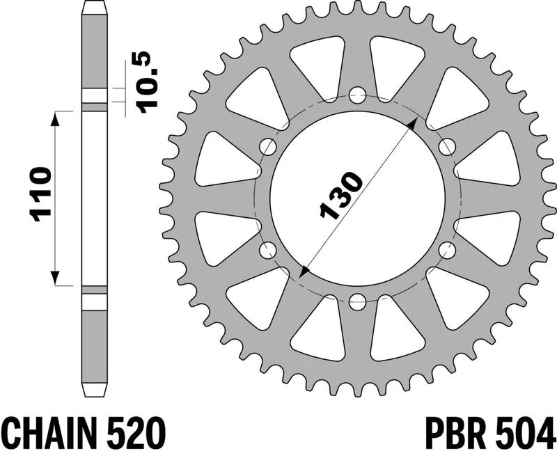 EK/PBR Chain kit 520 SRX2 - 14/41-106 - Steel Standard Rear Sprocket