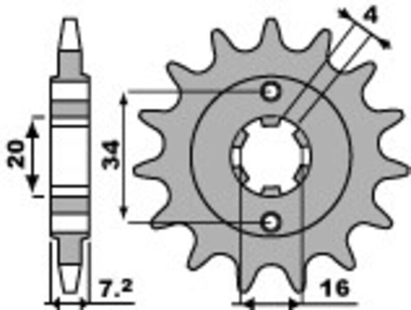 EK/PBR Chain kit 520 SRX2 - 13/45-112 - Alu Reinforced Rear Sprocket