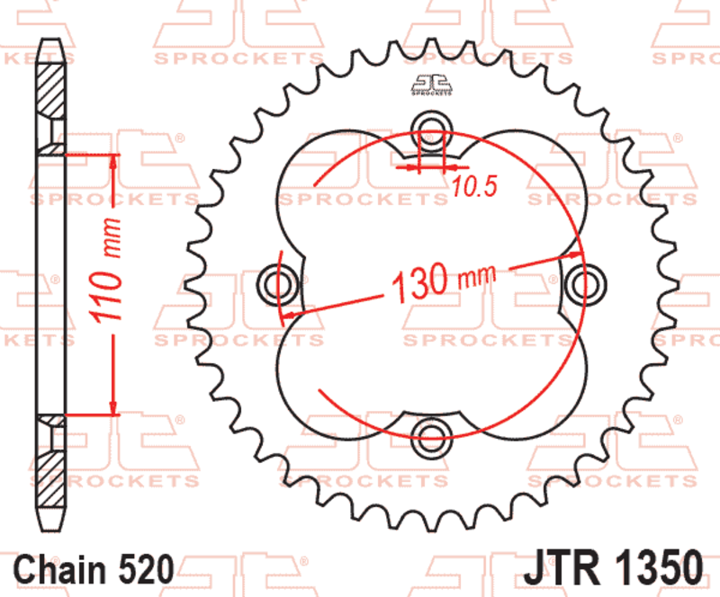 EK/JT Chain kit 520 SRX2 - 14/38-94 - Steel Standard Rear Sprocket