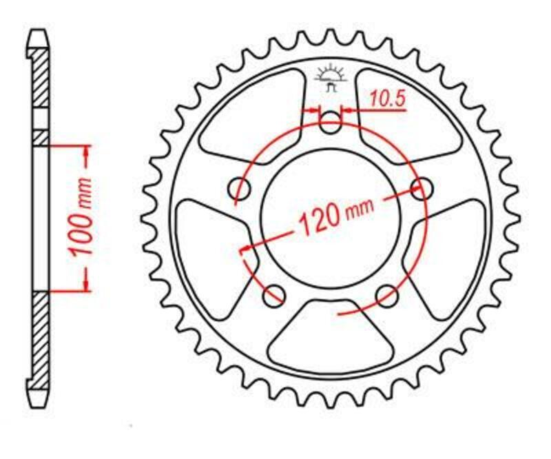 EK/JT Chain kit 525 SRX2 - 16/44-108 - Steel Standard Rear Sprocket