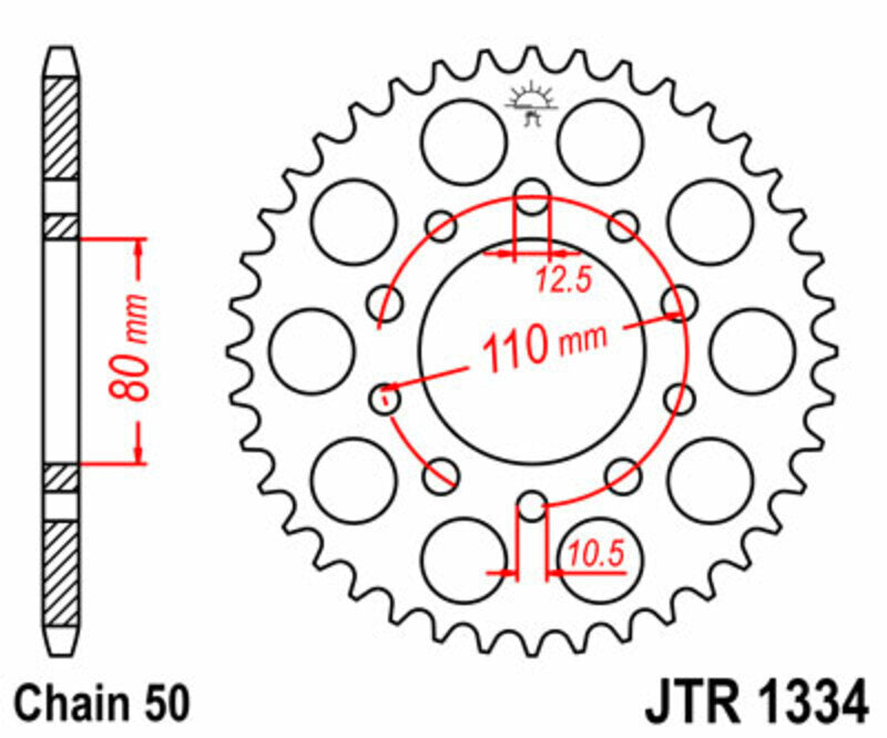 EK/JT Chain kit 530 MVXZ2 - 15/43-110 - Steel Standard Rear Sprocket
