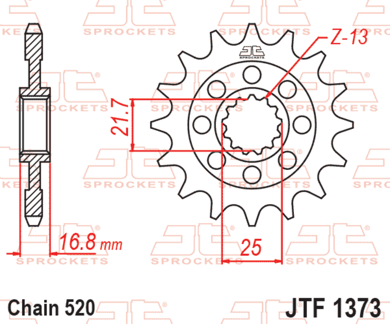EK/JT Chain kit 520 SRX2 - 16/43-114 - Steel Standard Rear Sprocket