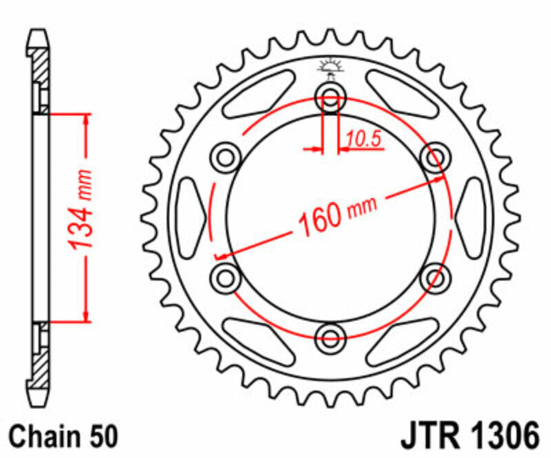 EK/JT Chain kit 530 MVXZ2 - 16/42-108 - Steel Standard Rear Sprocket