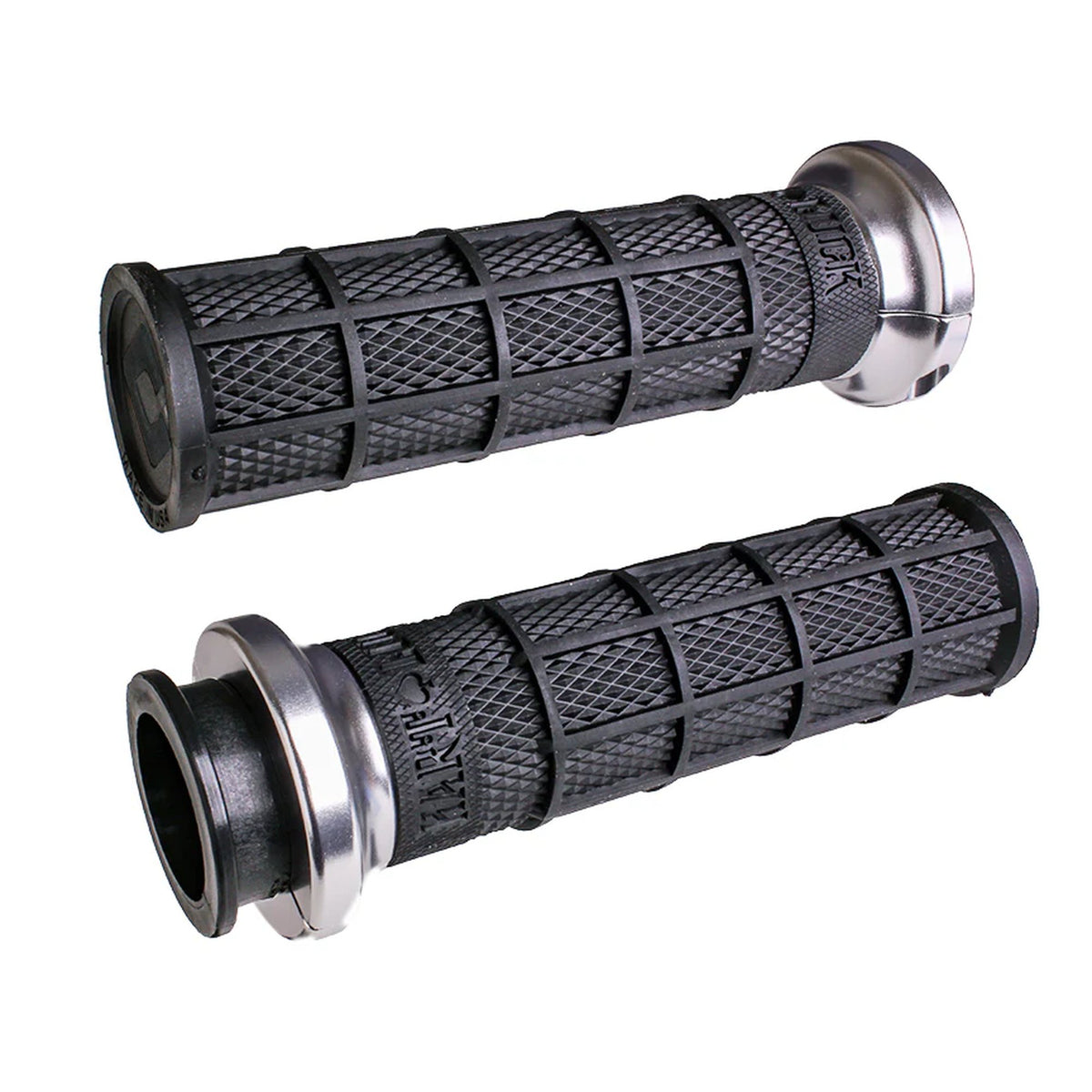 ODI Street V-TWIN Lock-On HART-LUCK Full-Waffle BLACK/Black/silver