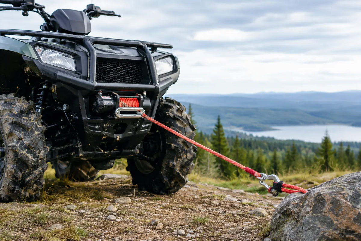 ATV-vinschens kapacitet för säker dragkraft