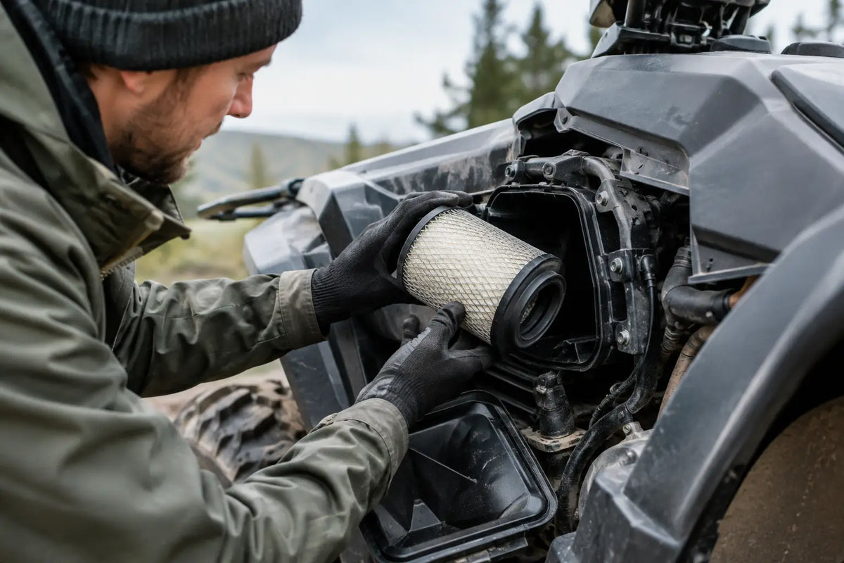 När ska ATV-luftfiltret bytas för säker drift?