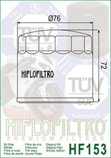 HIFLOFILTRO Racing Oil Filter - HF153RC