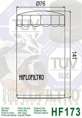 HIFLOFILTRO Oil Filter Chrome - HF173C