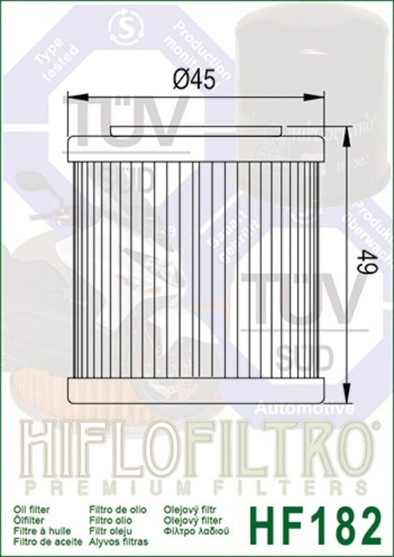 HIFLOFILTRO Oil Filter - HF182