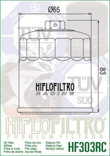 HIFLOFILTRO Racing Oil Filter - HF303RC