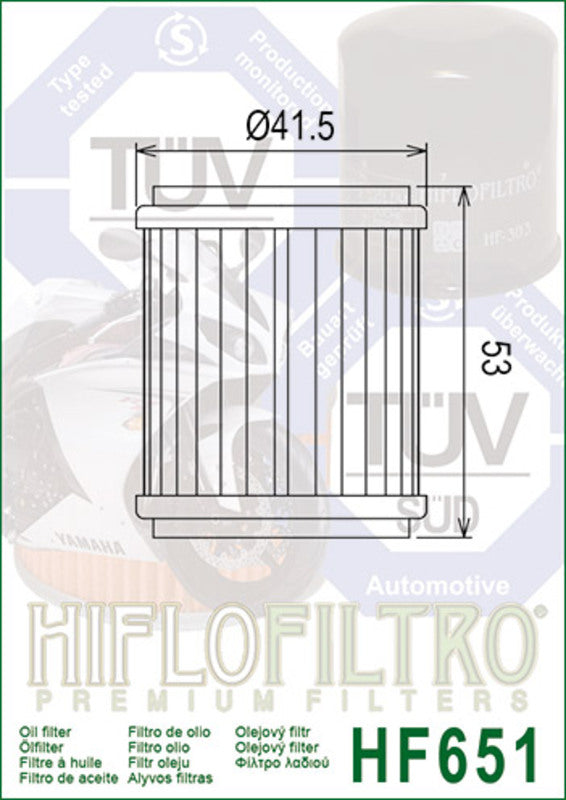 HIFLOFILTRO Oil Filter - HF651