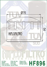 HIFLOFILTRO Oil Filter - HF896 - Ural Motorcycle 750 (14-19)