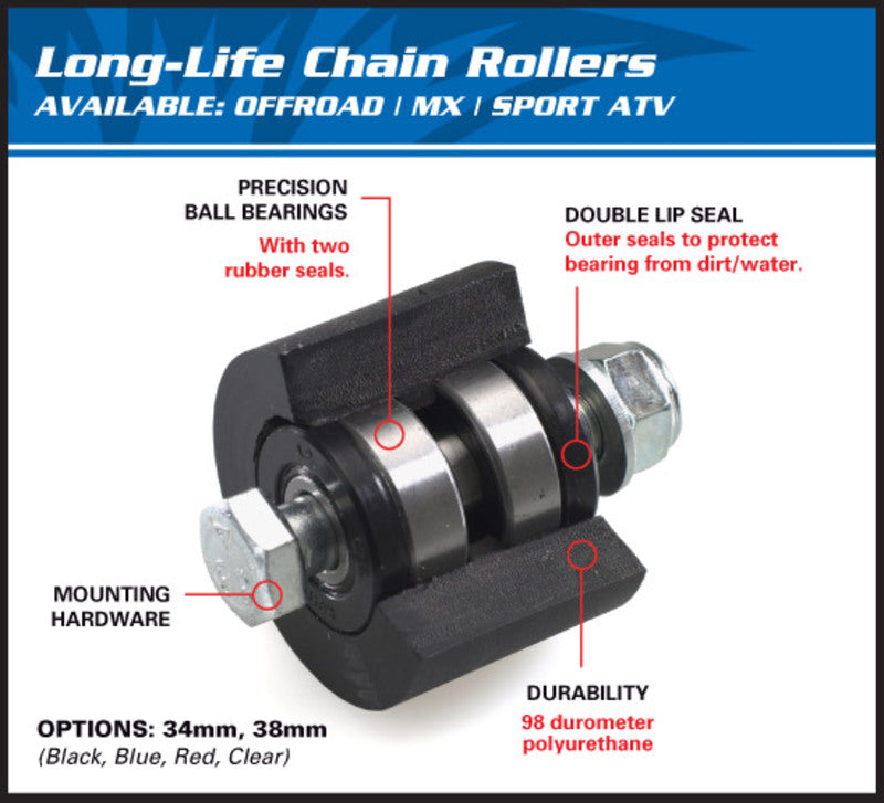 ALL BALLS Upper/Lower Chain Roller Black Honda/HM