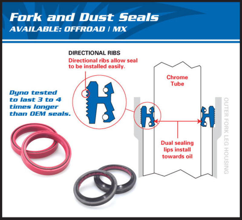 ALL BALLS Fork Dust Seal Set - 43x55,5x12 mm